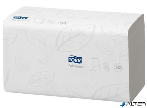 Kéztörlő, Z hajtás, 2 rétegű, 250 lap, H3 rendszer, Advanced, TORK "Singlefold", fehér