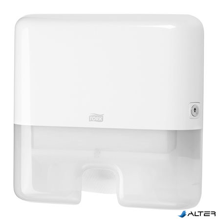Kéztörlő adagoló, Interfold hajtogatás, H2 rendszer, Elevation, TORK "Xpress Multifold Mini", fehér
