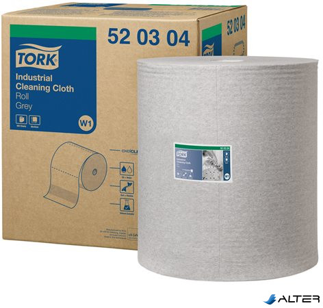 Tisztítókendő, ipari, 1 rétegű, 950 lap, W1 rendszer, TORK, szürke