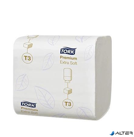Toalettpapír, T3 rendszer, 2 rétegű, Premium, TORK "Extra Soft Folded", fehér