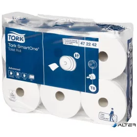   Toalettpapír, T8 rendszer, 2 rétegű, 19,9 cm átmérő, TORK "SmartOne", fehér