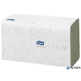   Kéztörlő, Z hajtás, 2 rétegű, 250 lap, H3 rendszer, Advanced, TORK 'Singlefold', zöld
