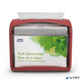   Szalvéta adagoló, 16,9x20,1x14,1 cm, asztalra helyezhető, N4 rendszer, Signature line, TORK "Xpressnap", vörös