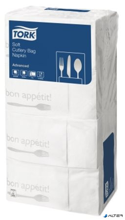 Szalvéta, 1/8 hajtogatott, 3 rétegű, 39,5x39 cm, TORK "Soft Bon Appetit Cutlery Pocket", decor
