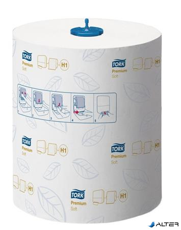 Kéztörlő, tekercses, 2 rétegű, H1 rendszer, Premium, TORK "Matic Soft", fehér