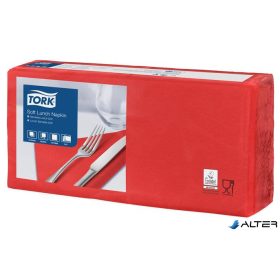   Szalvéta, 1/4 hajtogatott, 3 rétegű, 32,5x32,8 cm, Advanced, TORK "Soft Lunch", vörös
