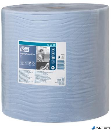 Törlőpapír, tekercses, 39 cm átmérő, W1 rendszer, 2 rétegű, TORK "Plusz", kék