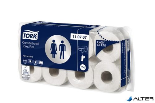 Toalettpapír, T4 rendszer, 2 rétegű, 10,3 cm átmérő, Advanced, TORK, fehér
