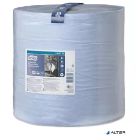   Törlőpapír, tekercses, 39 cm átmérő, W1 rendszer, 3 rétegű, TORK 'Nagy teljesítményű', kék