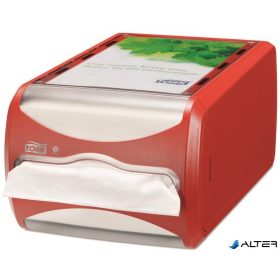   Szalvéta adagoló, 145x191x307 mm, asztalra helyezhető, N4 rendszer, Signature line, TORK "Xpressnap", vörös