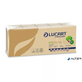   Papír zsebkendő, 4 rétegű, 10x9 db, LUCART 'EcoNatural', barna