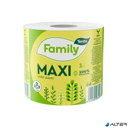 Toalettpapír, 2 rétegű, kistekercses, 64 tekercs, TENTO, "Family Maxi"