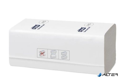 Kéztörlő, hajtogatott, H5 rendszer, 1 rétegű, Universal, TORK 'PeakServe', fehér
