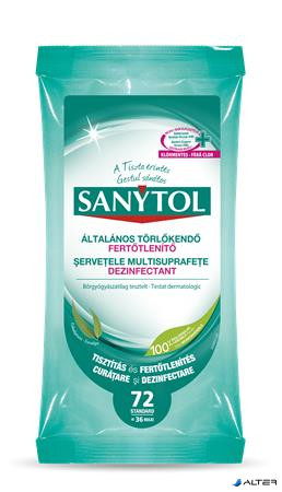 Fertőtlenítő törlőkendő, 36 db maxi/72 db standard, SANYTOL