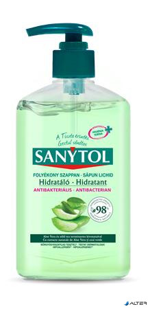 Antibakteriális folyékony szappan, 250 ml, SANYTOL 'Hidratáló', aloe vera és zöld tea