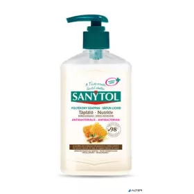   Antibakteriális folyékony szappan, 250 ml, SANYTOL "Tápláló", mandulatej