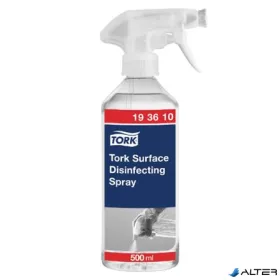   Tisztító és felületfertőtlenítő spray, kétfunkciós szórófejjel, 500 ml, TORK, illatmentes