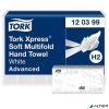 Kéztörlő, Interfold, 2 réteg, 136 lap, H2 rendszer, Advanced, TORK "Xpress Soft Multifold", fehér