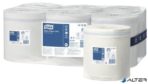 Kéztörlő, tekercses, belsőmag-adagolás, 2 rétegű, M2 rendszer, Universal, TORK, fehér