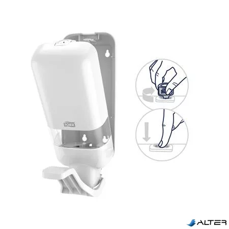 Folyékony szappan és kézfertőtlenítő adagoló, S4 rendszer, TORK "Könyökkaros", fehér