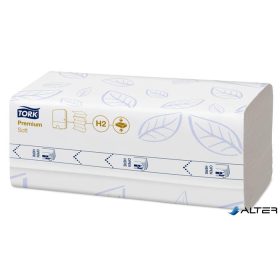   Kéztörlő, tömörített, Interfold, 2 réteg, 170 lap, H2 rendszer, Premium, TORK "Xpress Soft Multifold", fehér