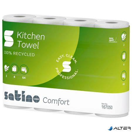 Háztartási papírtörlő, 2 rétegű, 4 tekercses, "Satino Comfort by Wepa", fehér