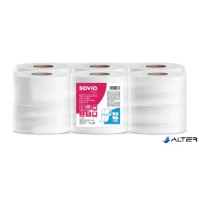 Toalettpapír, 2 rétegű, 124,8 m, 18 cm átmérő, SOVIO