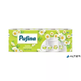   Toalettpapír, 3 rétegű, kistekercses, 10 tekercs, PUFINA "Chamomile", kamilla illattal