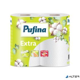   Háztartási papírtörlő, 2 rétegű, 95 lap, 2 tekercses, PUFINA "Extra"