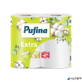   Háztartási papírtörlő, 2 rétegű, 95 lap, 2 tekercses, PUFINA "Extra"