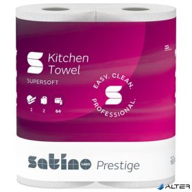   Kéztörlő, 2 rétegű, 2 tekercses,  64 lapos, "Satino Prestige", fehér