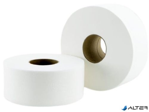 Toalettpapír, 2 rétegű, nagytekercses, 100 méter, 19 cm átmérő, hófehér