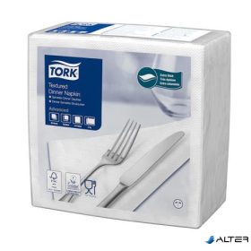   Szalvéta, 1/4 hajtogatott, 2 rétegű, 39,5x39 cm, Advanced, TORK "Texturált Dinner", fehér