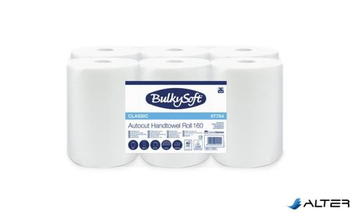 Kéztörlő, tekercses, 15,5 cm átmérő, 2 rétegű, BULKYSOFT "Universal System", hófehér
