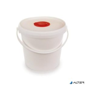   Vödör szöszmentes törlőkendő adagolásához, visszazárható fedéllel, 6,5 l, fehér