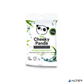   Kéztörlő kendő, bambusz, nedves, 12 lap, CHEEKY PANDA, illatmentes