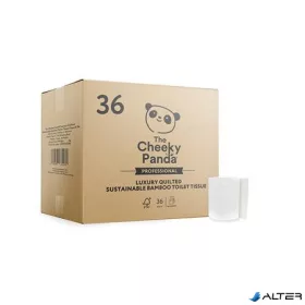   Toalettpapír, bambusz, 3 rétegű, kistekercses, 36 tekercs, CHEEKY PANDA, fehér