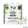 Toalettpapír, bambusz, 3 rétegű, kistekercses, 48 tekercs, CHEEKY PANDA, fehér