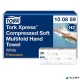 Kéztörlő, tömörített, Interfold, 2 réteg, 225 lap, H2 rendszer, Premium, TORK "Xpress Soft Multifold", fehér
