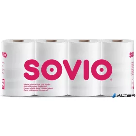 Toalettpapír, 3 rétegű, 250 lap, 27,5 m, 8 tekercs, SOVIO