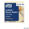 Szalvéta, iparilag komposztálható, 1/8 hajtogatott, 1 rétegű, 39x39 cm, Premium, TORK "LinStyle", krém