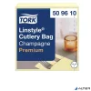 Szervizszalvéta, iparilag komposztálható, 1 rétegű, 39x39 cm, Premium, TORK "LinStyle", pezsgő