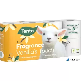   Toalettpapír, 3 rétegű, kistekercses, 8 tekercs, TENTO "Vanilla's Touch", fehér
