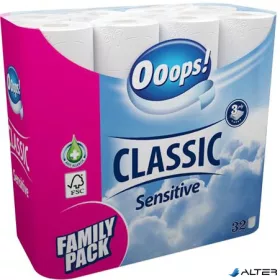   Toalettpapír, 3 rétegű, kistekercses, 32 tekercs, OOOPS 'Classic', sensitive
