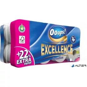   Toalettpapír, 3 rétegű, kistekercses, 16 tekercs, OOOPS "Excellence"