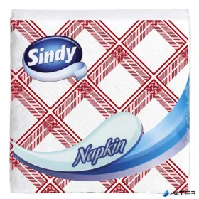 Szalvéta, 45 lap, "Sindy", kockás minta
