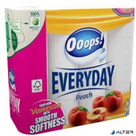   Toalettpapír, 3 rétegű, kistekercses, 32 tekercs, OOOPS 'Everyday', barack illat