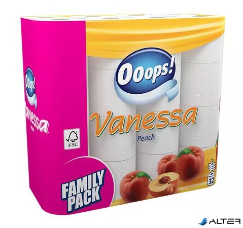 Toalettpapír, 3 rétegű, kistekercses, 32 tekercs, OOOPS "Everyday"