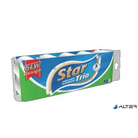   Toalettpapír, 3 rétegű, kistekercses, 10 tekercs, 'Star Trio'