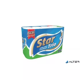   Toalettpapír, 3 rétegű, kistekercses, 24 tekercs, 'Star Trio'